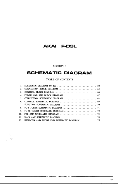 AKAI F-D3L Power Amplifier Schematics