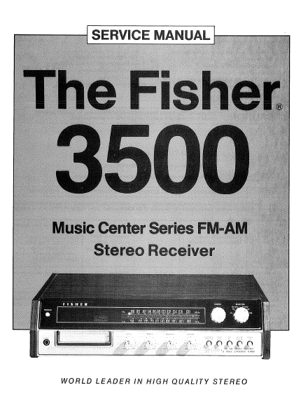 FISHER 3500 FM AM Stereo Receiver Instruction Manual