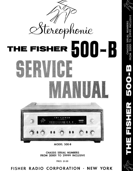 FISHER 500-B Stereophonic Amplifier Service Manual
