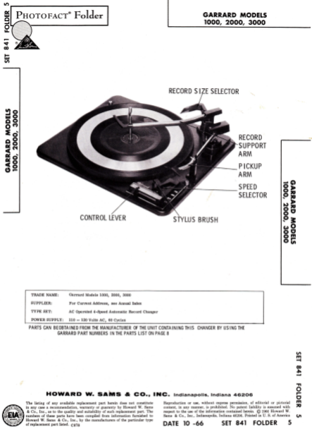 GARRARD Model-1000 Operation Manual