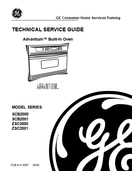 GE Adventium Built-in Oven SCB2000-ZSC2001 Service Manual