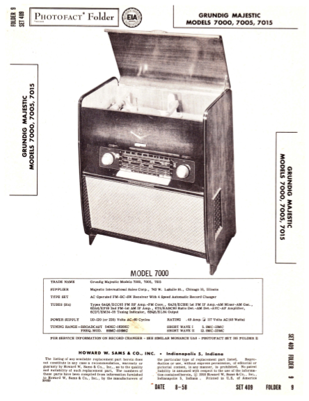 GRUNDIG Majestic Models 7000-7005-7015 Operation Manual