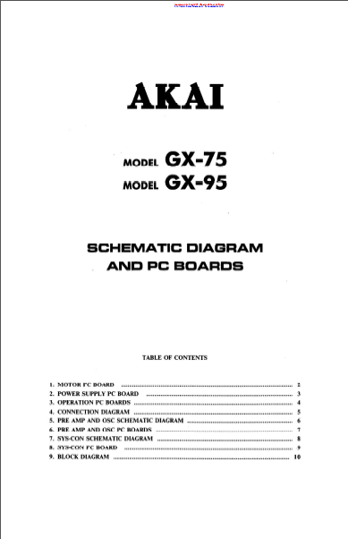 AKAI GX 75-95 PC Boards Schematics