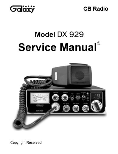 Galaxy CB Radio Model DX 929 Service Manual