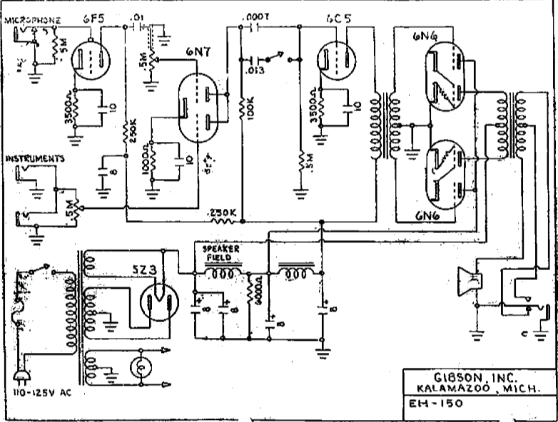 GIBSON EH-150 Schematics