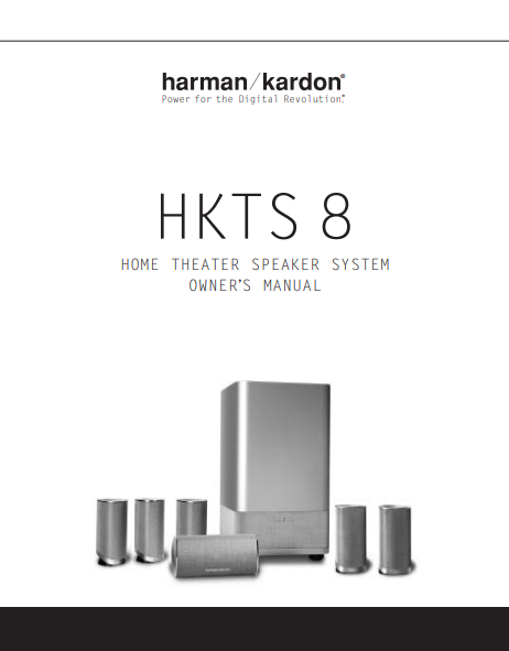 Harman Kardon HKTS 8 Home Theater Speaker System Owner's Manual