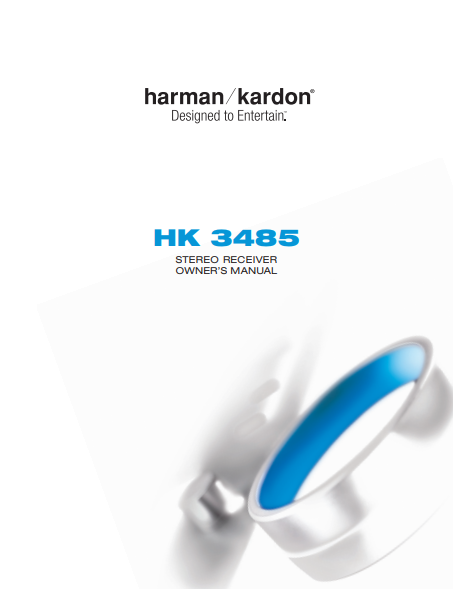 Harman Kardon HK 3485 Stereo Receiver Owner's Manual