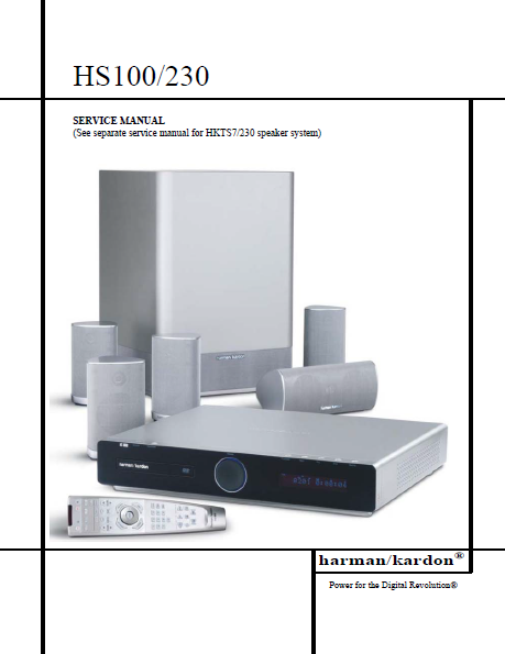 Harman Kardon Model HS 100-230 Service Manual