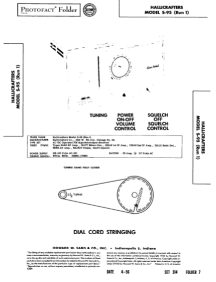 Hallicrafters Model S-95 run 1 Operation Manual