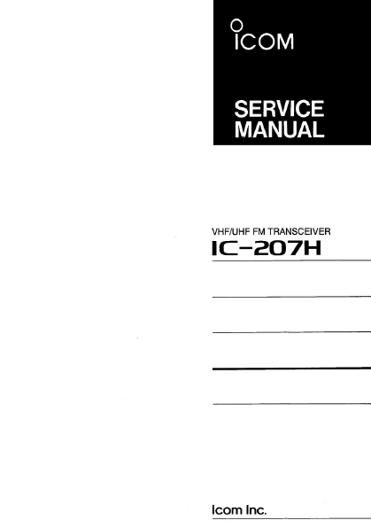ICOM IC-207H FM Transceiver Service Manual