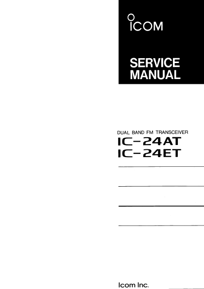 ICOM IC-24AT FM Transceiver Maintenance Manual