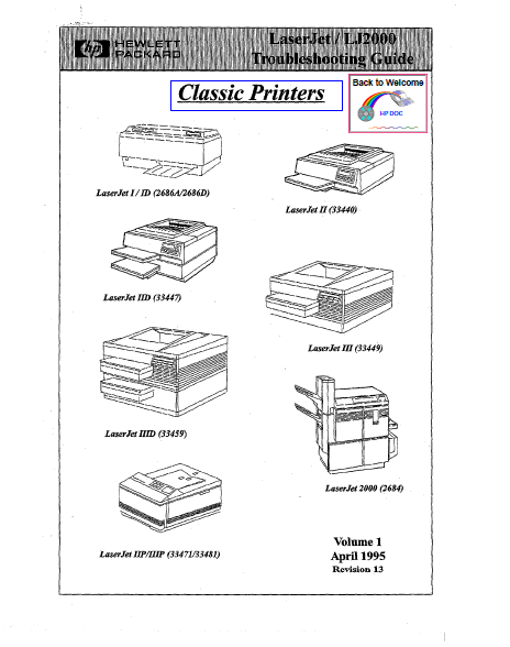 Hewlett Packard LJ2000 Troubleshooting Service Manual