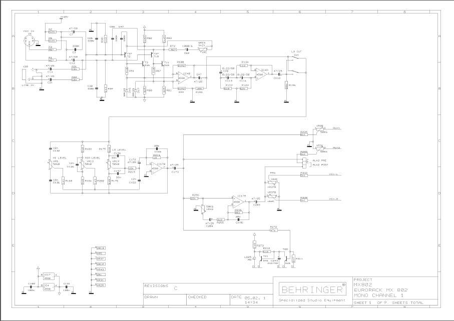 BEHRINGER Eurorack MX802 Schematics