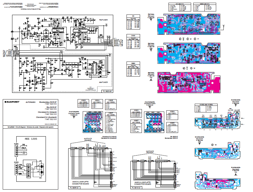 BLAUPUNKT Montevideo Rio RCR 87 Schematics