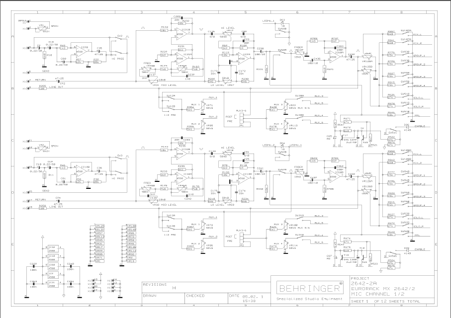 BEHRINGER MX2642-2A Schematics