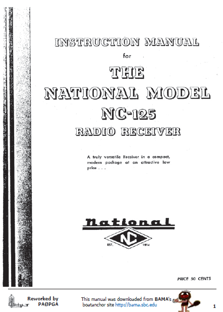 Audio TO Clearcom-NATIONAL_nc125_receiver Service Manual