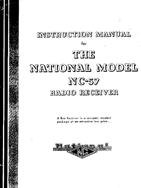 Audio TO Clearcom-NATIONAL_nc57 Service Manual
