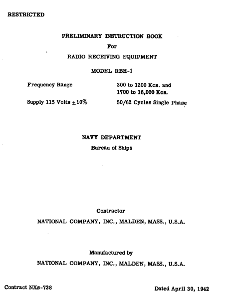 Audio TO Clearcom-NATIONAL_rbh1 Service Manual