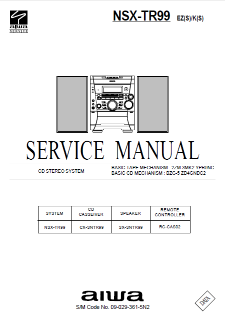 AIWA NSX-TR99 EZ CD Stereo Service Manual