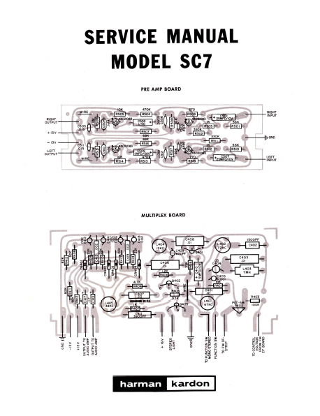 Harman Kardon Model SC7 Service Manual