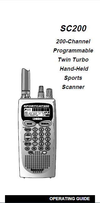 BEARCAT SC-200 Twin Turbo Owner's Manual