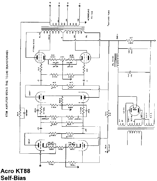 Acrosound Self Bias KT88 Schematic