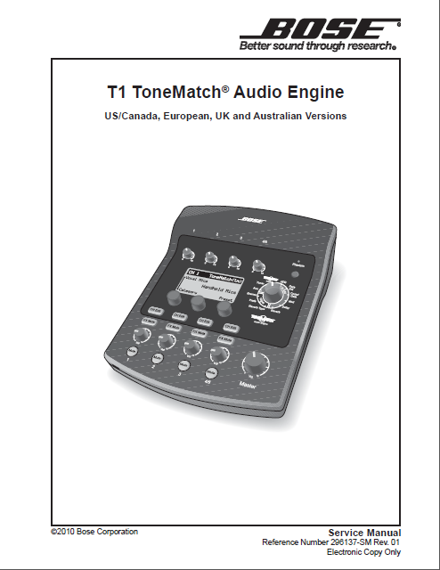 BOSE T1 Tonematch Audio Engine Service Manual