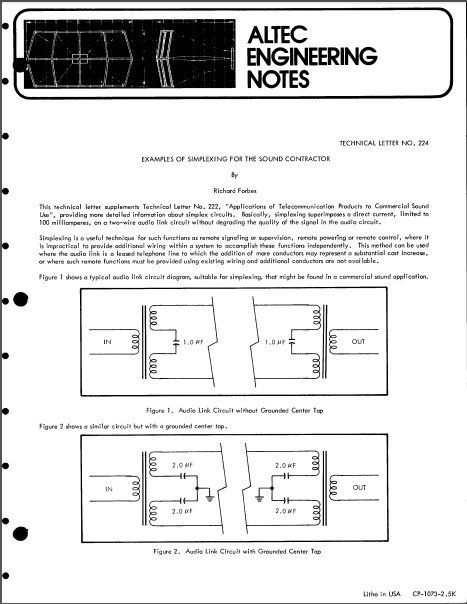 ALTEC LANSING TL-224 Sound Contractor Owner's Manual
