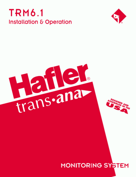 HAFLER TRM6-1 Monitoring System Operation Manual