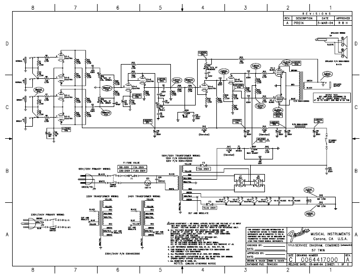 FENDER 57 Twin Schematics