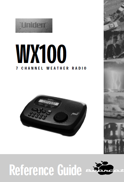 BEARCAT WX100 Weather Radio Owner's Manual