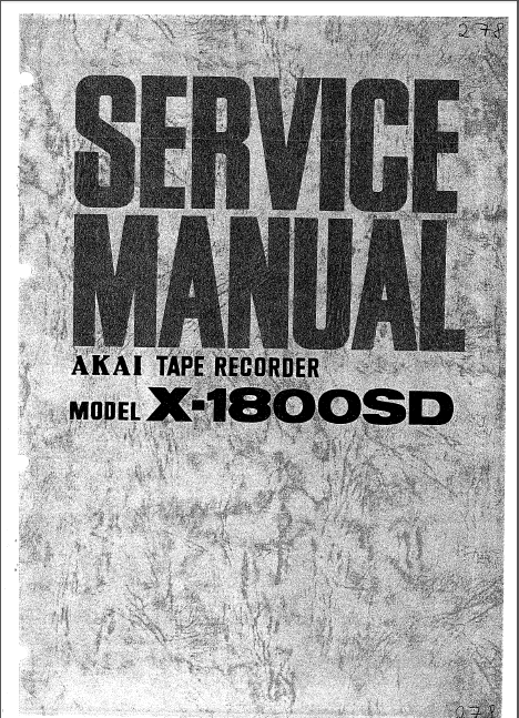 AKAI X-1800SD Tape Recorder Service Manual
