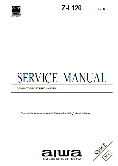 AIWA Z-L120 Simple CD Stereo System Service Manual