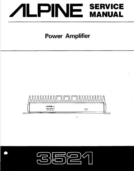 Alpine 3521 Power Amplifier Service Manual
