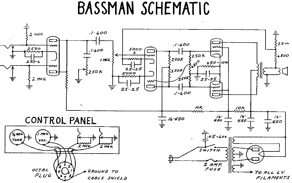 FENDER Bassman 5b6 Schematic