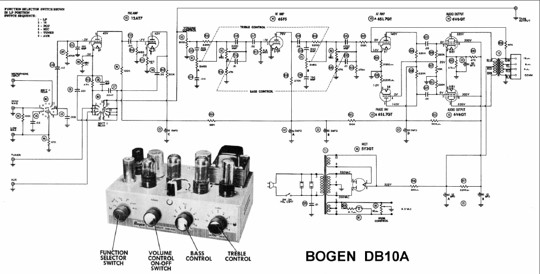BOGEN DB-10A Power Amplifier Schematic