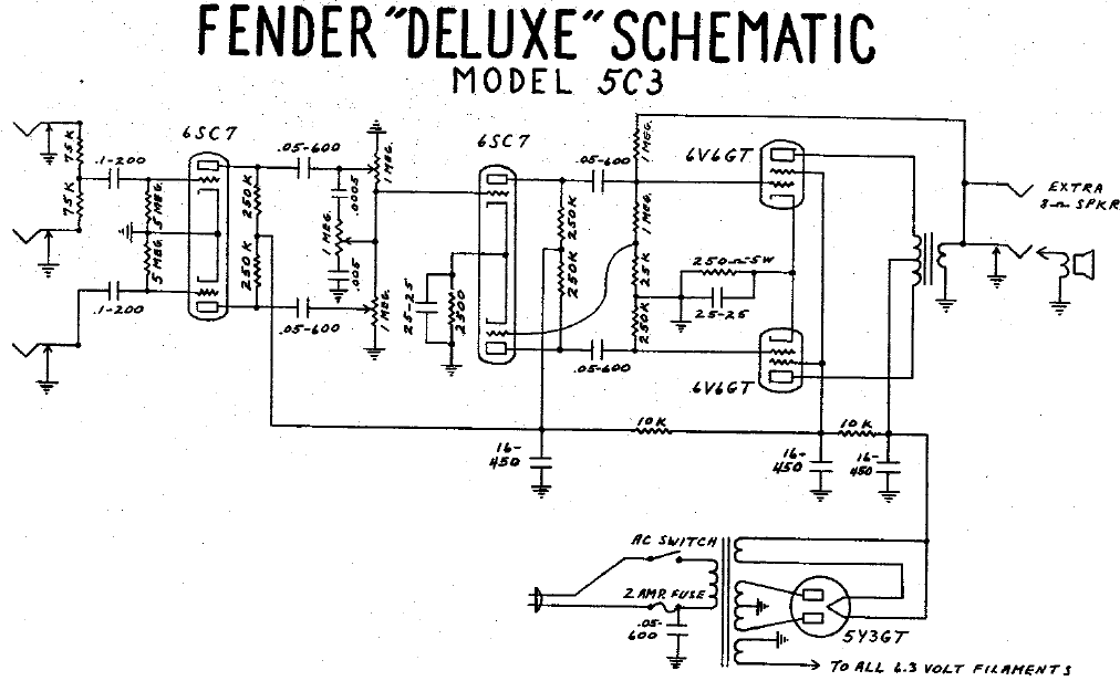 FENDER Deluxe 5C3 Schematic