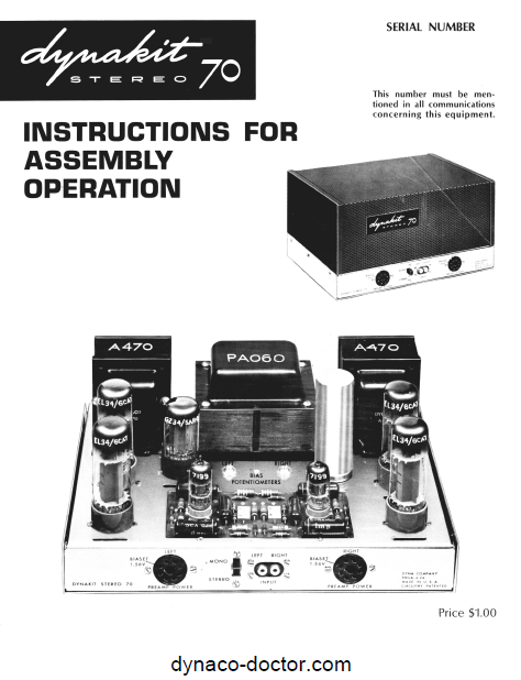Dynakit Stereo 70 Operation Manual