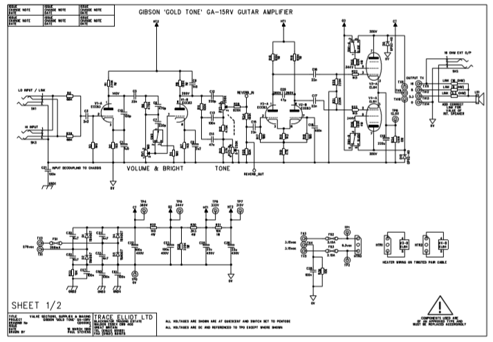 GIBSON Gold Tone GA-15RV Schematics