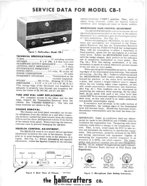 Hallicrafters Model CB-1 Operation Manual