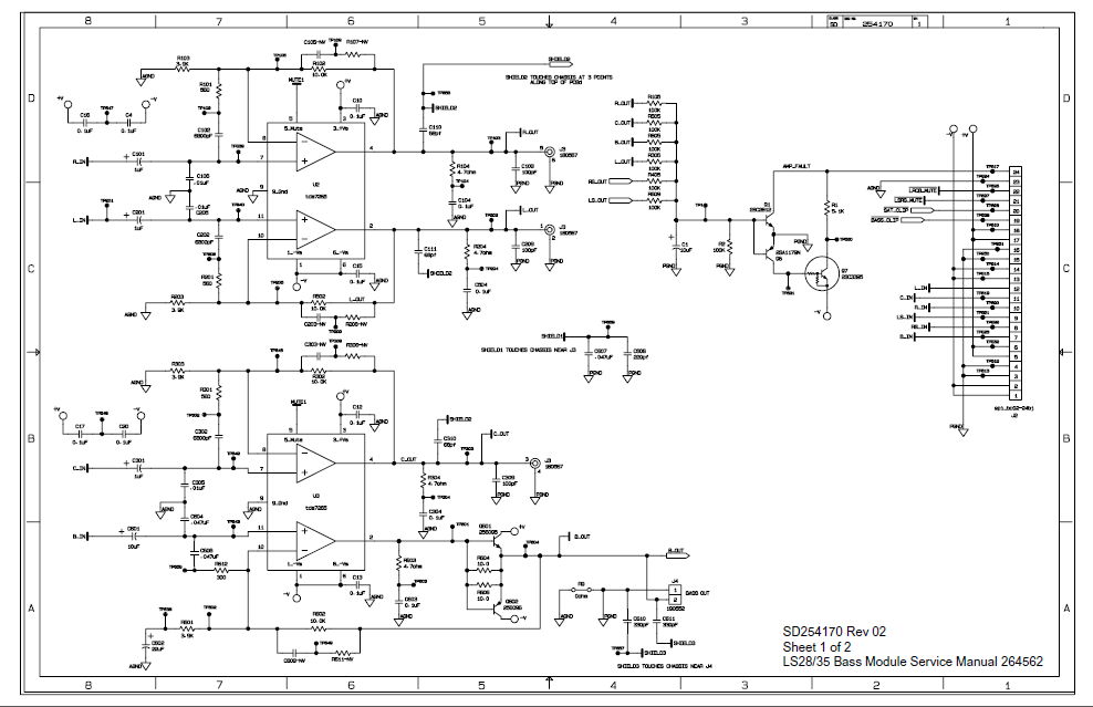 BOSE SD254170 Sheet1 Bass Module Schematic