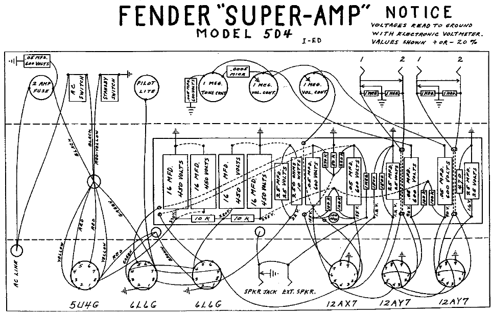 FENDER Super-Amp 5D4 Layout