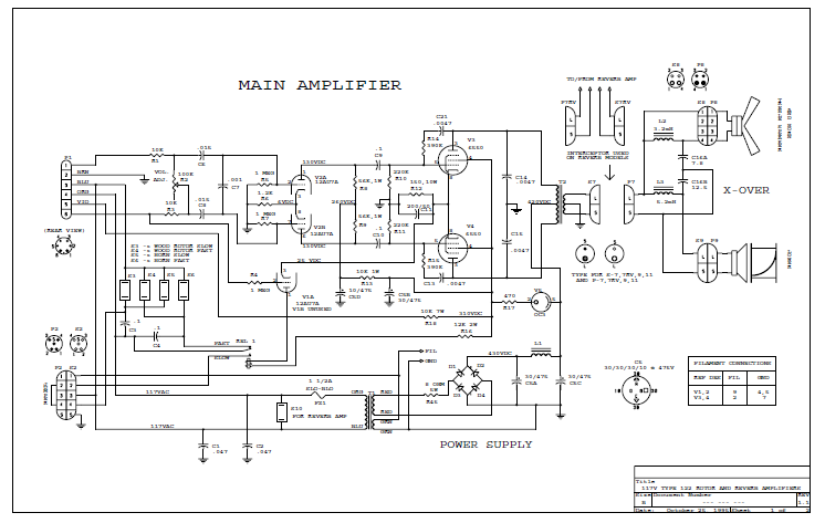 FENDER Vibratone 122mna Schematic
