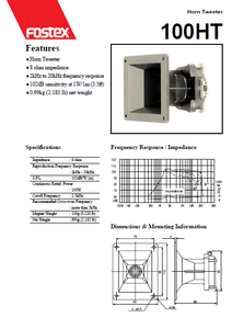 FOSTEX 100HT Owner's Manual