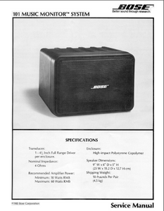 BOSE 101 Music Monitor Service Manual