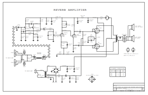 Hammond 122 Reverb Amplifier Schematic