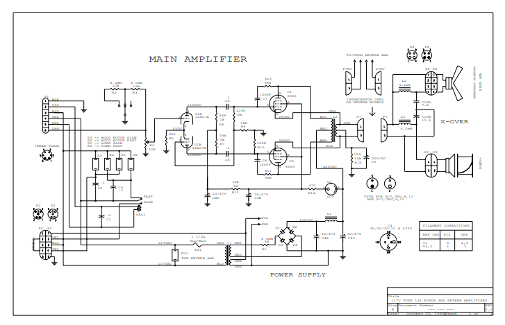 Hammond 145 Main Amplifier Power Supply Schematic