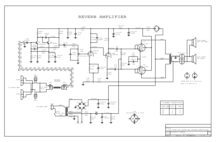 Hammond 145 Reverb Amplifier Schematic