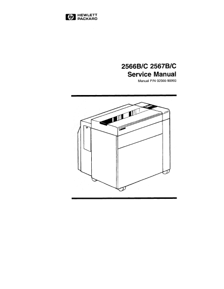 Hewlett Packard 2566BC-2567BC Service Manual