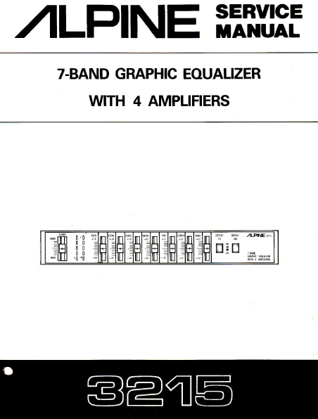 ALPINE 3215 7-Band Graphic Equalizer Service Manual